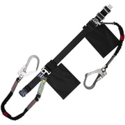 TSUYORON 胴ベルト型墜落制止用器具（伸縮タイプ）補助ロープ2丁掛け仕様 ノビロン＋伸縮式補助ロープ（BK） 黒 Mサイズ ワンタッチバックル仕様 TBNV2OT593NVBLKBKMJANBP