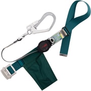 TSUYORON 胴ベルト型墜落制止用器具(巻取タイプ)ロック機構付き ワン・ハンドリトライト 青緑 Mサイズ 幅50MM×長さ1200MM TB-ORL-593SV-BG-M-JAN-BP