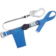 TSUYORON 胴ベルト型墜落制止用器具(巻取タイプ)ロック機構付き ワン・ハンドリトライト 青 Sサイズ 幅50MM×長さ1100MM TB-ORL-593SV-BL4-S-JAN-BX