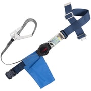 TSUYORON 胴ベルト型墜落制止用器具(巻取タイプ)ロック機構付き ワン・ハンドリトライト 紺 Lサイズ 幅50MM×長さ1400MM ワンタッチバックル仕様 TB-ORL-OT593-BL2-L-JAN-BX