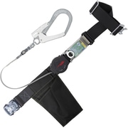 TSUYORON 胴ベルト型墜落制止用器具(巻取タイプ)ロック機構付き ワン・ハンドリトライト 黒 SSサイズ 幅50MM×長さ1000MM ワンタッチバックル仕様 TB-ORL-OT593SV-BLK-SS-JAN-BP