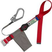 TSUYORON 胴ベルト型墜落制止用器具(巻取タイプ)ロック機構付き ワン・ハンドリトラ 赤 LLサイズ 幅50MM×長さ1600MM 130KG対応型 TB-ORN-599-R-LL(130KG)-JAN-BX