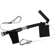 TSUYORON 胴ベルト型墜落制止用器具(巻取タイプ)補助ロープ2丁掛け仕様 ロック機構なし リトライト+ロープ式補助ロープ 黒 SSサイズ 幅50MM×長さ1000MM TB-RL-2-593S-BLK-SS-JAN-BP