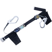 TSUYORON 胴ベルト型墜落制止用器具(巻取タイプ)補助ロープ2丁掛け仕様 ロック機構なし リトライト+巻取式補助ロープ 黒 Mサイズ 幅50MM×長さ1200MM TB-RL-2-593-SRBT-BLK-M-JAN-BP