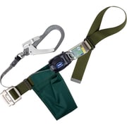 TSUYORON 胴ベルト型墜落制止用器具(巻取タイプ)ロック機構なし リトライト 深緑 Mサイズ 幅50MM×長さ1200MM TB-RL-593K-OD-M-JAN-BP