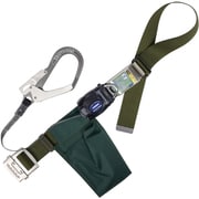 TSUYORON 胴ベルト型墜落制止用器具（巻取タイプ）ロック機構なし リトライト 深緑 Mサイズ 幅50MM×長さ1200MM TB-RL-593-OD-M-JAN-BP