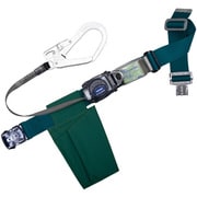 TSUYORON 胴ベルト型墜落制止用器具（巻取タイプ）ロック機構なし リトライト 青緑 Lサイズ 幅50MM×長さ1400MM ワンタッチバックル仕様 TB-RL-OT593-BG-L-BP