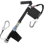 TSUYORON 胴ベルト型墜落制止用器具（巻取タイプ）補助ロープ2丁掛け仕様 ロック機構付き2WAYリトラ・ノビロン（BK） 黒 Mサイズ 幅50MM×長さ1200MM TBTRL2593NVBLKBKMJANBX