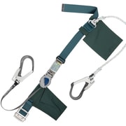 TSUYORON 胴ベルト型墜落制止用器具（巻取タイプ）補助ロープ2丁掛け仕様 ロック機構付き2WAYリトラ＋ロープ式補助ロープ 青緑 Mサイズ 幅50MM×長さ1200MM TB-TRL-2-593S-BG-M-JAN-BP