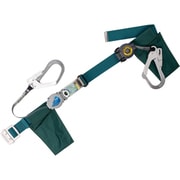 TSUYORON 胴ベルト型墜落制止用器具（巻取タイプ）補助ロープ2丁掛け仕様 ロック機構付き2WAYリトラ＋巻取式補助ロープ 青緑 Mサイズ 幅50MM×長さ1200MM TB-TRL-2-593-SRBT-BG-M-JAN-BP