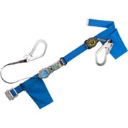 TSUYORON 胴ベルト型墜落制止用器具（巻取タイプ）補助ロープ2丁掛け仕様 ロック機構付き2WAYリトラ＋巻取式補助ロープ 青 Mサイズ 幅50MM×長さ1200MM TB-TRL-2-593-SRBT-BL4-M-JAN-BP