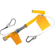 TSUYORON 胴ベルト型墜落制止用器具（巻取タイプ）補助ロープ2丁掛け仕様 ロック機構付き2WAYリトラ＋ロープ式補助ロープ 黄 Lサイズ 幅50MM×長さ1400MM TB-TRL-2-593S-Y-L-JAN-BP