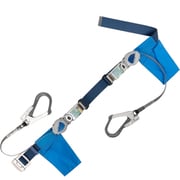 TSUYORON 胴ベルト型墜落制止用器具（巻取タイプ）ランヤード2丁掛け仕様 ロック機構付き2WAYリトラ 紺 Lサイズ 幅50MM×長さ1400MM TB-TRL-2-593-TRLT-BL2-L-JAN-BX