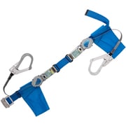 TSUYORON 胴ベルト型墜落制止用器具（巻取タイプ）ランヤード2丁掛け仕様 ロック機構付き2WAYリトラ 青 Lサイズ 幅50MM×長さ1400MM TB-TRL-2-593-TRLT-BL4-L-JAN-BX
