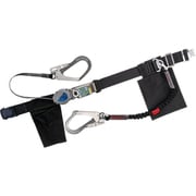 TSUYORON 胴ベルト型墜落制止用器具（巻取タイプ）補助ロープ2丁掛け仕様 ロック機構付き2WAYリトラ・ノビロン（BK） 黒 Mサイズ 幅50MM×長さ1200MM TBTRL2OT593NVBLKBKMJANBX