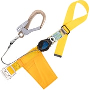 TSUYORON 胴ベルト型墜落制止用器具（巻取タイプ）ロック機構付き 2WAYリトライト（上ケース黒） 黄 Lサイズ 幅50MM×長さ1400MM アルミ製フック TB-TRL-590ALSV-Y-BK-L-JAN-BP