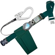 TSUYORON 胴ベルト型墜落制止用器具（巻取タイプ）ロック機構付き 2WAYリトライト 青緑 Sサイズ 幅50MM×長さ1100MM ワンタッチバックル仕様 TB-TRL-OT593-BG-S-JAN-BX
