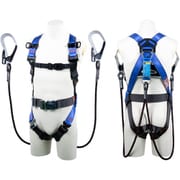 TSUYORON コアハーネス 胴ベルト付き ツインランヤード付き Gブレード（黒） パープル LLサイズ 130KG対応型 TH5022GB99OTPLL130K2R26BX