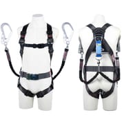 TSUYORON コアハーネス 胴ベルト付き ツインランヤード付き 伸縮式ノビロン（BK） ダークグレー LLサイズ 130KG対応型 TH5022NV93SVOTDGLL130K2R23-