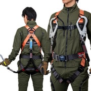 TSUYORON コアハーネス 胴ベルト付き ツインランヤード付き 伸縮式ノビロン（BK） オレンジ Sサイズ TH5022NV93SVOTORS2R23BX