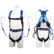 TSUYORON コアハーネス 胴ベルト付き ツインランヤード付き ロック機構付き巻取式ワン・ハンドリトラ パープル LLサイズ 130KG対応型 TH5022OH93SVOTPLL130K2R23BX