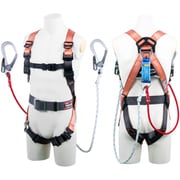 TSUYORON コアハーネス 胴ベルト付き ツインランヤード付き 三つ打ちロープ オレンジ LLサイズ 130KG対応型 TH502DZ1OTORLL130K2R23JANBX