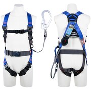 TSUYORON コアハーネス 胴ベルト付き シングルランヤード付き ロック機構付き巻取式ワン・ハンドリトラ パープル Sサイズ TH502OH93SVOTPSR23JANBX