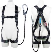 TSUYORON 黒影ハーネス シングルランヤード付き Gブレード（黒） ダークグレー Mサイズ TH504GB93SVOTDGMR26JANBX