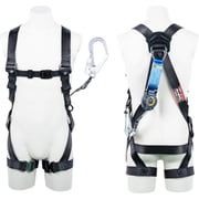 TSUYORON 黒影ハーネス シングルランヤード付き ロック機構付き巻取式SRリトラ ダークグレー LLサイズ 130KG対応型 TH504TR93SVOTDGLL130KR23JANBX