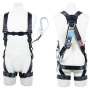 TSUYORON 黒影ハーネス シングルランヤード付き ロック機構付き巻取式SRリトラ ダークグレー Sサイズ TH504TR93SVOTDGSR23JANBX