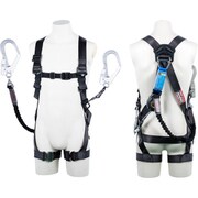 TSUYORON 黒影ハーネス ダブルランヤード付き ロック機構付き巻取式SRリトラ＋伸縮式ノビロン（BK） ダークグレー LLサイズ 130KG対応型 TH504TRNV93SVOTDGLL130K2R23-