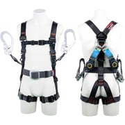 TSUYORON 飛燕ハーネス 胴ベルト付き ツインランヤード付き ロック機構付き巻取式SRリトラ ダークグレー Sサイズ TH5062TR93SVOTDGS2R23JANBX