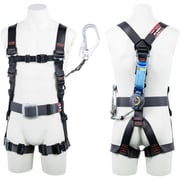 TSUYORON 飛燕ハーネス 胴ベルト付き シングルランヤード付き ロック機構付き巻取式SRリトラ ダークグレー LLサイズ 130KG対応型 TH506TR93SVOTDGLL130KR23JANBX