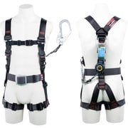 TSUYORON 飛燕ハーネス 胴ベルト付き シングルランヤード付き ロック機構付き巻取式SRリトラ ダークグレー Lサイズ TH506TR93SVOTDGLR23JANBX