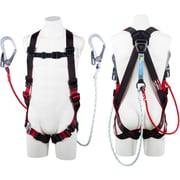 TSUYORON レヴォハーネス ツインランヤード付き 三つ打ちロープ 黒・赤 Mサイズ TH508DZ1OTBKRM2R23JANBX