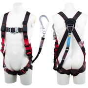 TSUYORON レヴォハーネス シングルランヤード付き 伸縮式ノビロン(BK) 黒・赤 Mサイズ 胸D付き TH508OTNV93SVOTBKRMR23JANBX