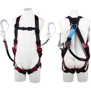 TSUYORON レヴォハーネス ダブルランヤード付き ロック機構付き巻取式SRリトラ+伸縮式ノビロン(BK) 黒・赤 LLサイズ 130KG対応型 TH508TRNV93SVOTBKRLL130K2R23-