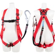 TSUYORON 小町ハーネス シングルランヤード付き 伸縮式ノビロン(BK) 赤 SSサイズ TH509NV93SVOTRSSR23BX