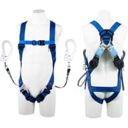 TSUYORON ライトハーネス ツインランヤード付き ロック機構付き巻取式ワン・ハンドリトラ 青 Sサイズ TH5102OH93SVOTBL4S2R23JANBX