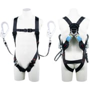 TSUYORON ライトハーネス ツインランヤード付き ロック機構付き巻取式ワン・ハンドリトラ 黒 Sサイズ TH5102OH93SVOTBLKS2R23JANBX