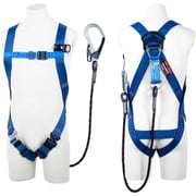 TSUYORON ライトハーネス シングルランヤード付き Gブレード(黒) 青 LLサイズ 130KG対応型 TH510GB99OTBL4LL130KR26JANBX