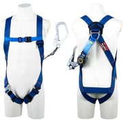 TSUYORON ライトハーネス シングルランヤード付き ロック機構付き巻取式SRリトラ 青 LLサイズ 130KG対応型 TH510TR93SVOTBL4LL130KR23JANBX