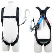 TSUYORON ライトハーネス シングルランヤード付き ロック機構付き巻取式SRリトラ 黒 LLサイズ 130KG対応型 TH510TR93SVOTBLKLL130KR23JANBX