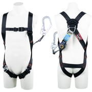 TSUYORON ライトハーネス シングルランヤード付き ロック機構付き巻取式SRリトラ 黒 Sサイズ TH510TR93SVOTBLKSR23JANBX