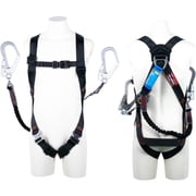 TSUYORON ライトハーネス ダブルランヤード付き ロック機構付き巻取式SRリトラ＋伸縮式ノビロン（BK） 黒 LLサイズ 130KG対応型 TH510TRNV93SVOTBLKLL130K2R23-