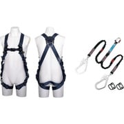 TSUYORON ZERO-Gハーネス 腿V型 紺 SG Lサイズ＋伸縮式ノビロン（BK）ツインランヤード セット TH520V2NV93SVOTBLL2R23SGBX