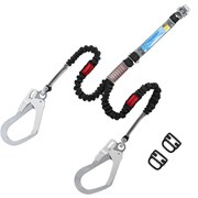 TSUYORON フルハーネス用ランヤード ツインランヤード 伸縮式ノビロン（BK） THL2NV9333BK2R23BP