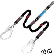 TSUYORON フルハーネス用ランヤード ツインランヤード 伸縮式ノビロン（BK） THL2NV93SV33KSBK2R23JANBP