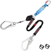 TSUYORON フルハーネス用ランヤード ダブルランヤード ロック機構付き巻取式コルトリトラ＋伸縮式ノビロン（BK）130KG対応型 THLCRNV93SV21KS130KG2R23JANBX