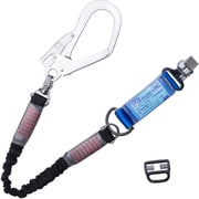 TSUYORON フルハーネス用ランヤード シングルランヤード 伸縮式ノビロン(BK)130KG対応型 THLNV93SV33BKLY130130KGR23-